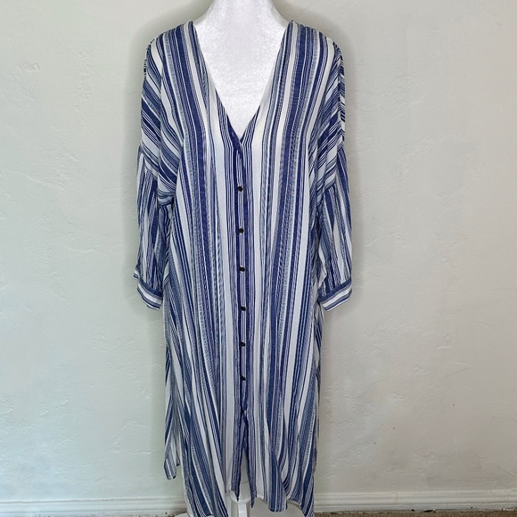 En Creme Tops - En Creme MOONFLOWER BLOUSE (NAVY) - L / NAVY/WHITE PRINT